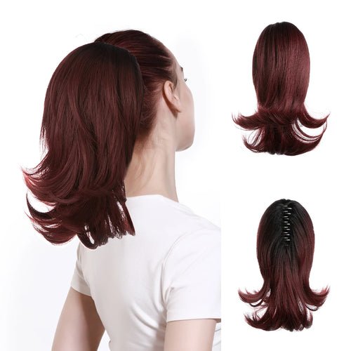 12" Synthetic Short Claw Clip In Hairpiece Lady Ponytail Hair - Getmgirlzworld Shop
