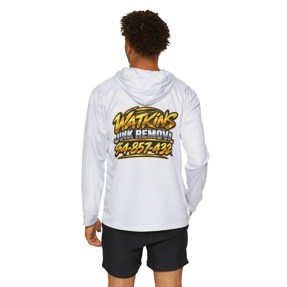 Custom Logo Hoodie — Men’s Sports Warmup Hoodie with Phone Number