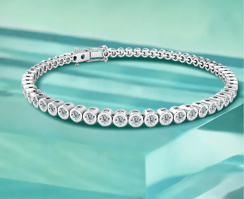 2mm 3mm Moissanite Tennis Bracelet for Women Men 100% 925 Sterling - Getmgirlzworld Shop