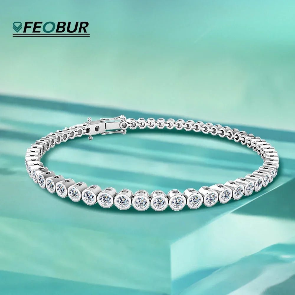 2mm 3mm Moissanite Tennis Bracelet for Women Men 100% 925 Sterling - Getmgirlzworld Shop