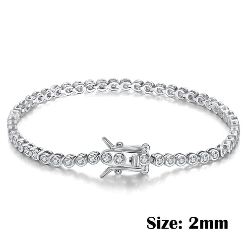 2mm 3mm Moissanite Tennis Bracelet for Women Men 100% 925 Sterling - Getmgirlzworld Shop