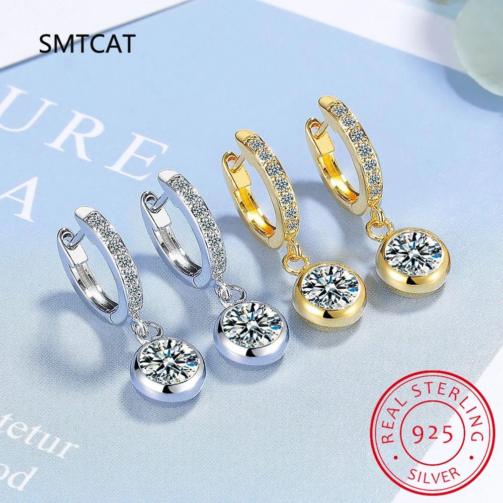 3 Carat Gra Certified Original Moissanite Hoop Earrings 925 Sterling - Getmgirlzworld Shop