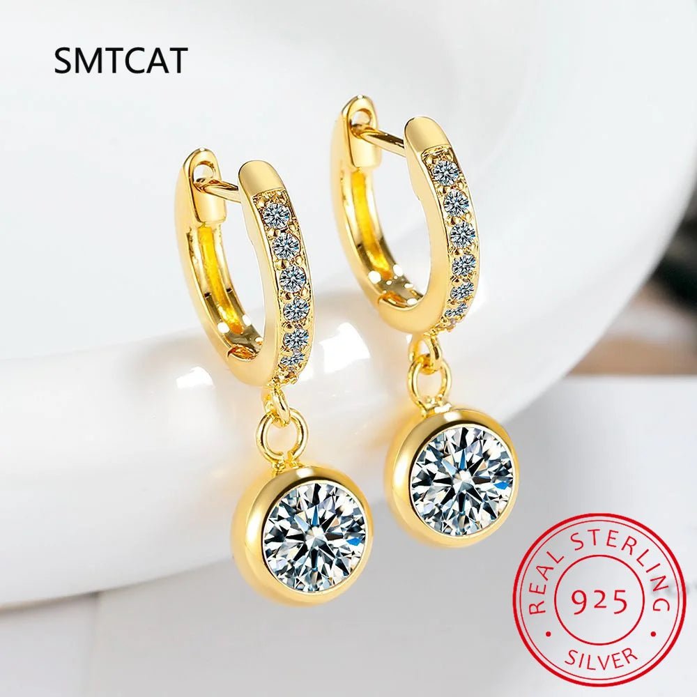 3 Carat Gra Certified Original Moissanite Hoop Earrings 925 Sterling - Getmgirlzworld Shop