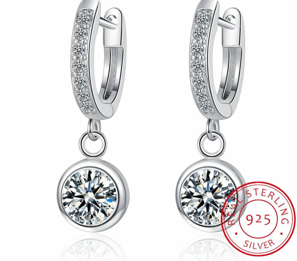 3 Carat Gra Certified Original Moissanite Hoop Earrings 925 Sterling - Getmgirlzworld Shop