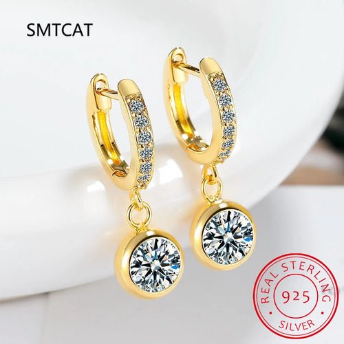 3 Carat Gra Certified Original Moissanite Hoop Earrings 925 Sterling - Getmgirlzworld Shop