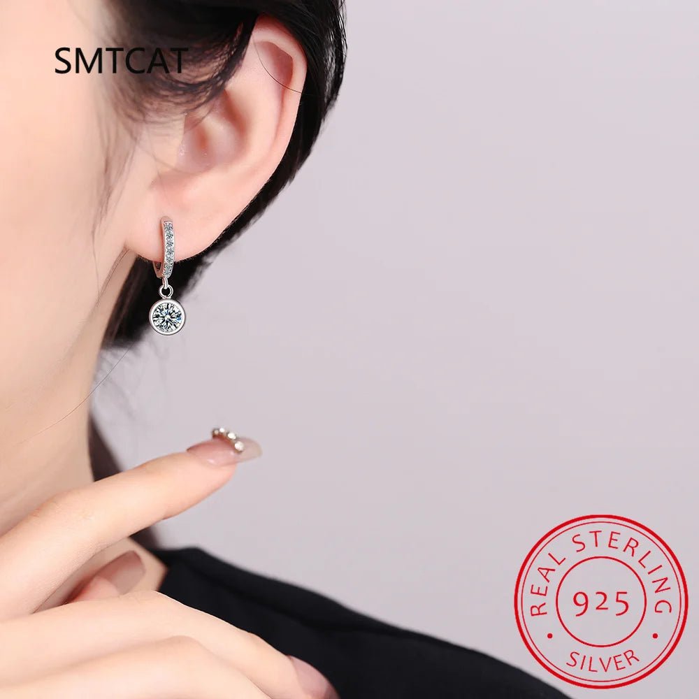 3 Carat Gra Certified Original Moissanite Hoop Earrings 925 Sterling - Getmgirlzworld Shop