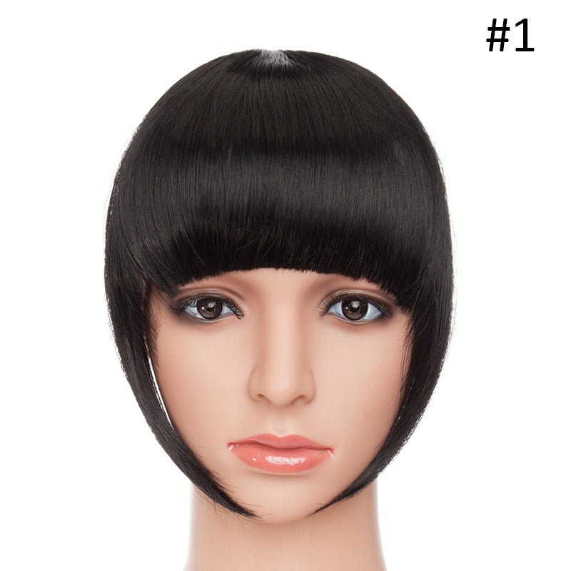 Black clip-in bangs hair extension. #1. Adds fringe to any hairstyle.