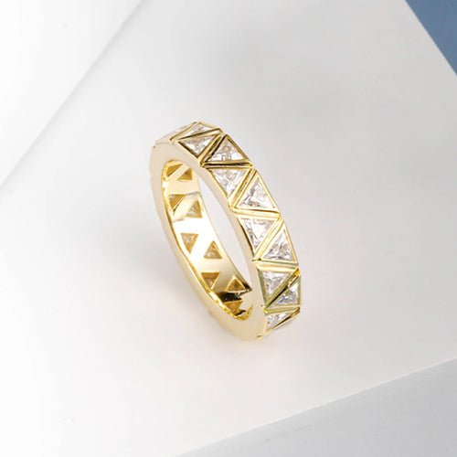 3x3mm 2.4cttw D Color Triangle Cut Moissanite Wedding Band - Getmgirlzworld Shop