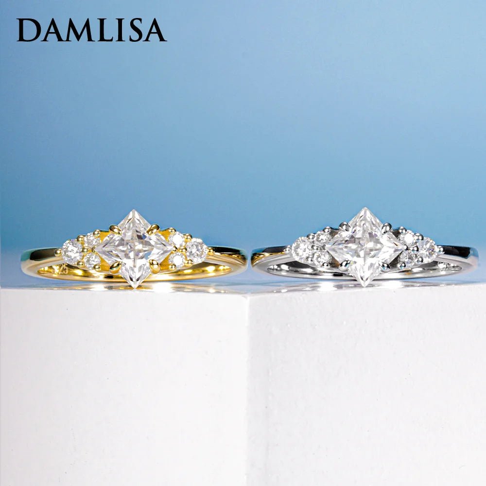 5x5mm Princes Cut Moissanite Wedding Band Ring For Women 925 - Getmgirlzworld Shop