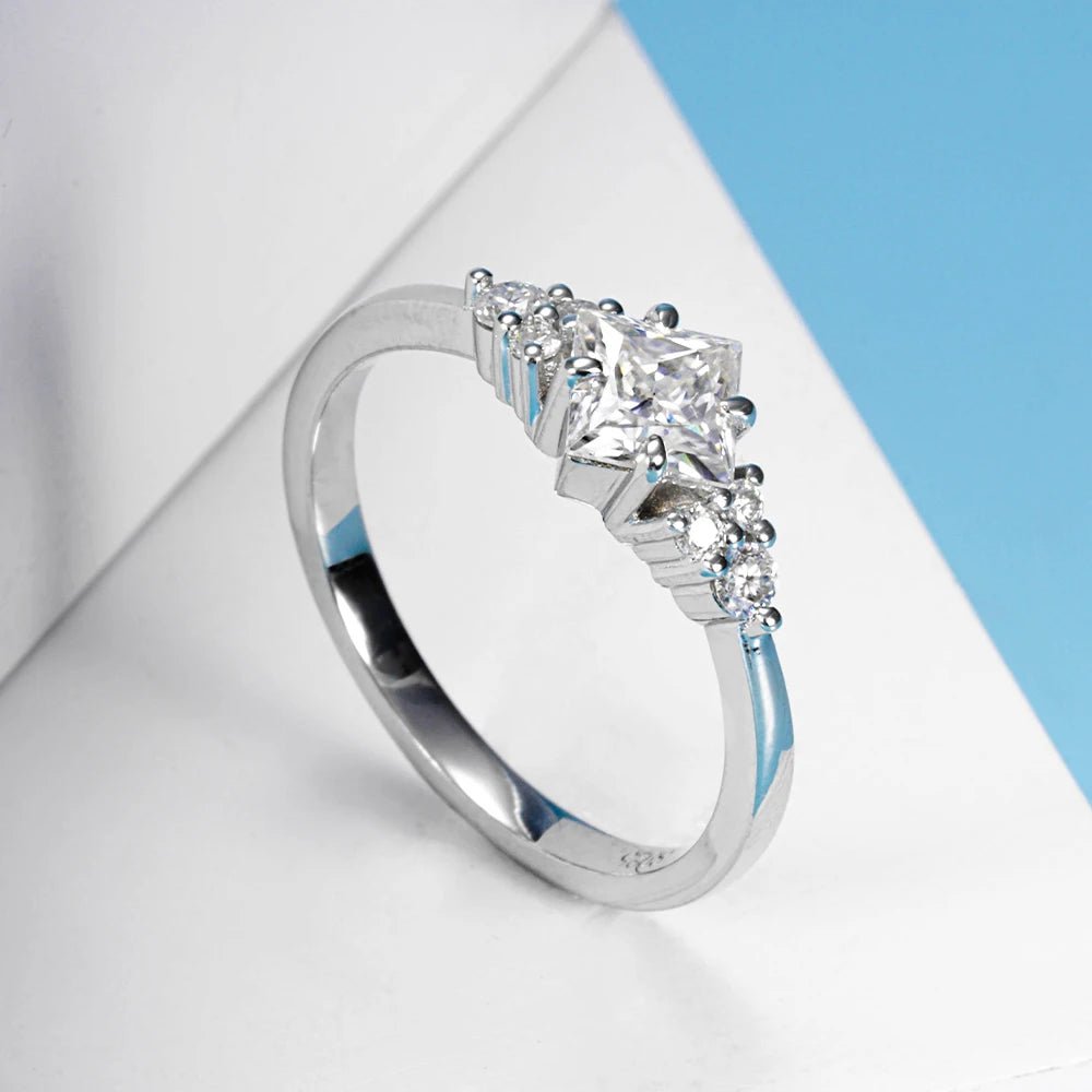 5x5mm Princes Cut Moissanite Wedding Band Ring For Women 925 - Getmgirlzworld Shop