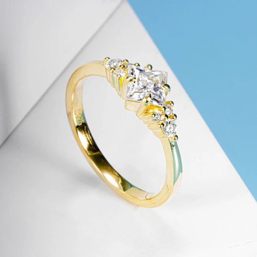 5x5mm Princes Cut Moissanite Wedding Band Ring For Women 925 - Getmgirlzworld Shop