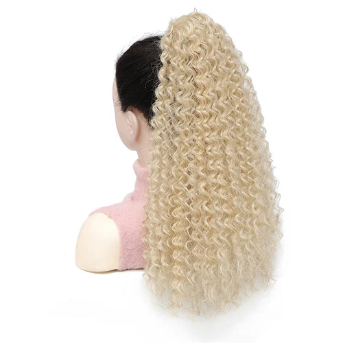 Long Afro Curly Drawstring Ponytail Synthetic Puffy Kinky Curly