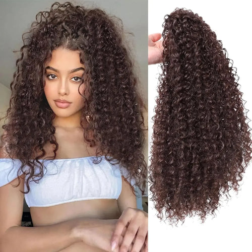 Long Afro Curly Drawstring Ponytail Synthetic Puffy Kinky Curly