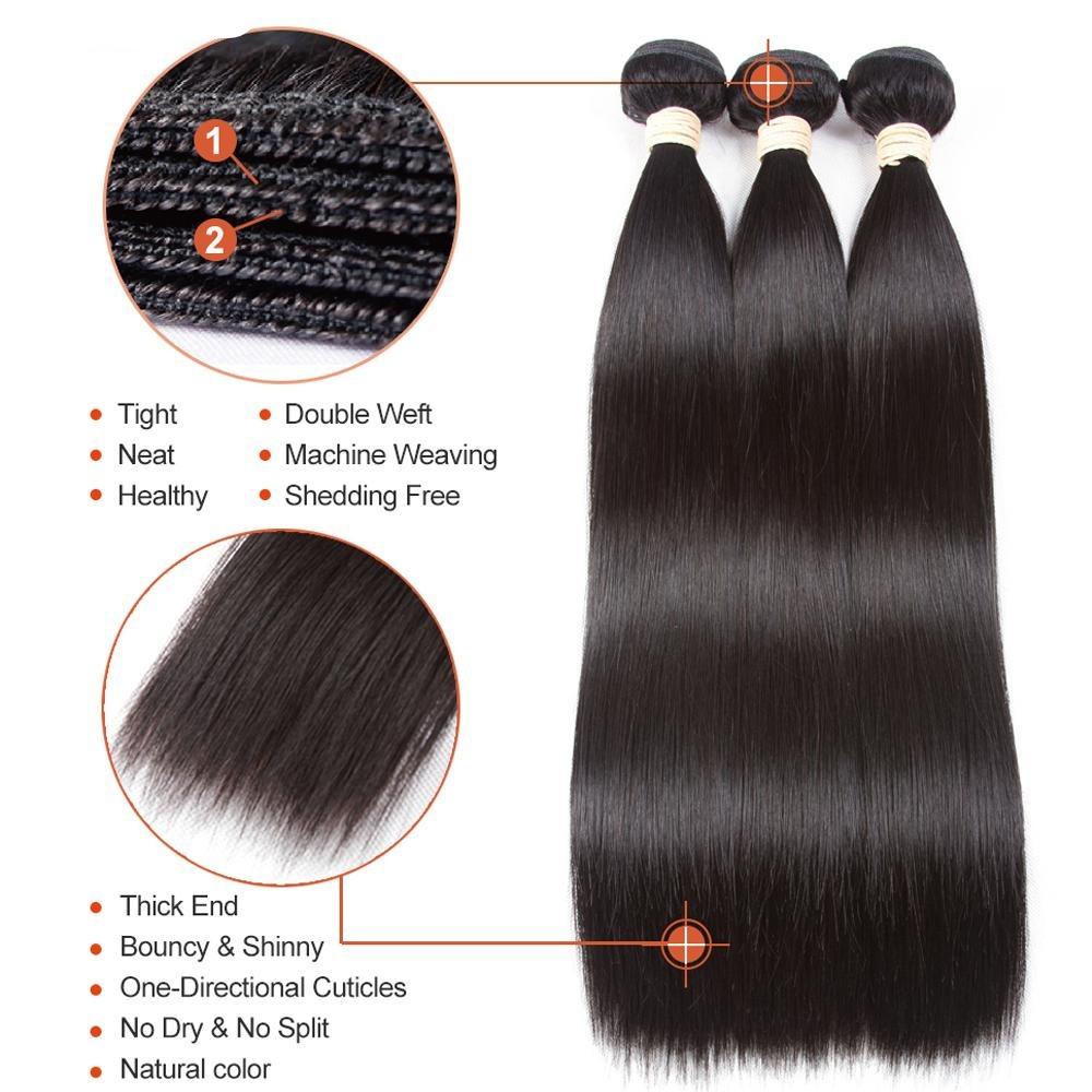 BeuMax 10A Grade 3/4 Straight Hair Bundles with 2x6 Closure Brazilian - Getmgirlzworld Shop