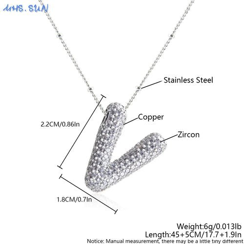 Bubble Initial Necklace Letter A - Z Silver Color - Getmgirlzworld Shop