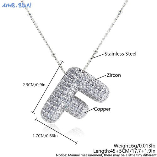 Bubble Initial Necklace Letter A - Z Silver Color - Getmgirlzworld Shop