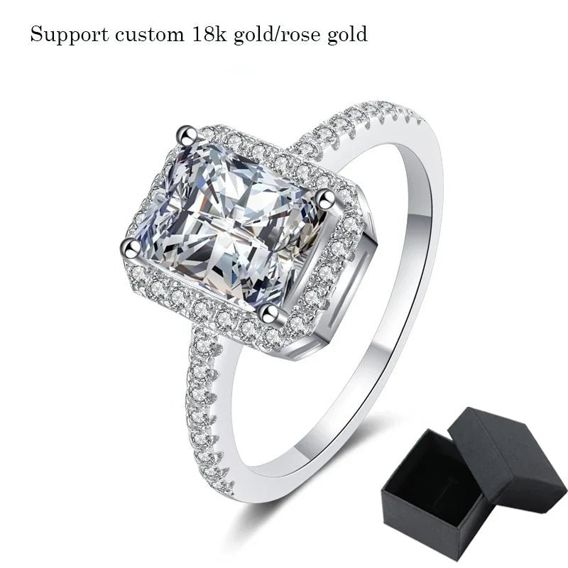 Certified 2/1CT Radiant Cut Moissanite Engagement Ring - Getmgirlzworld Shop