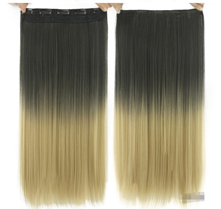 Dyed Gradual Straight Hair Clip Clip, Curtain T - color Hair Extension Piece - Getmgirlzworld Shop