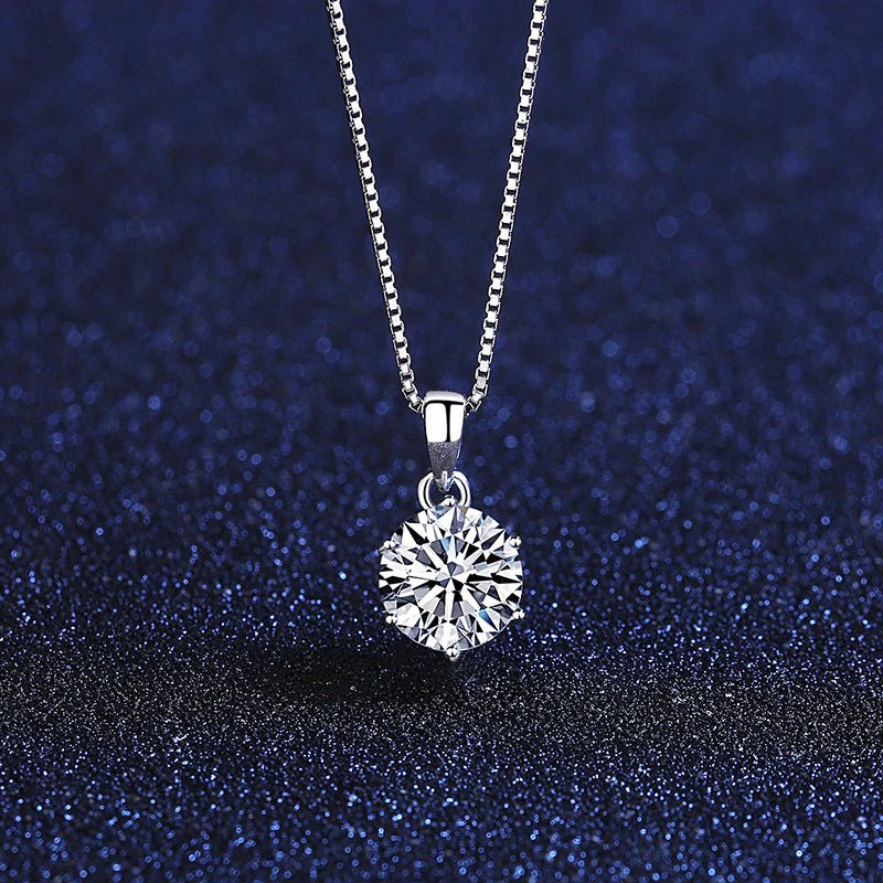 Fashion Six Prong Moissanite Pendant Necklace - Getmgirlzworld Shop