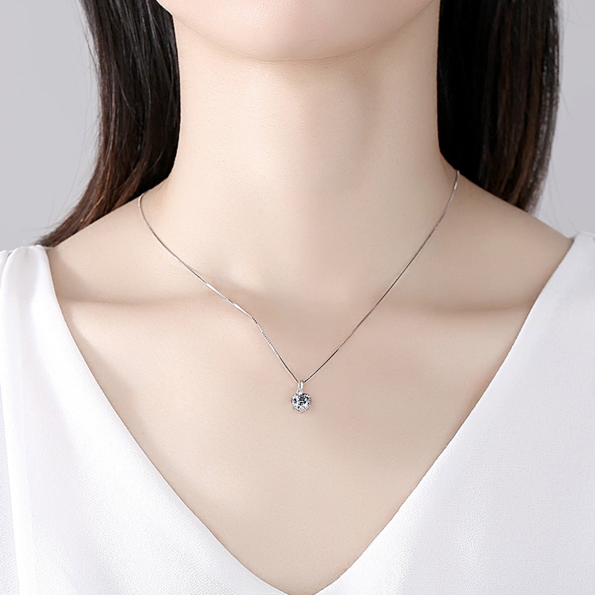 Fashion Six Prong Moissanite Pendant Necklace - Getmgirlzworld Shop