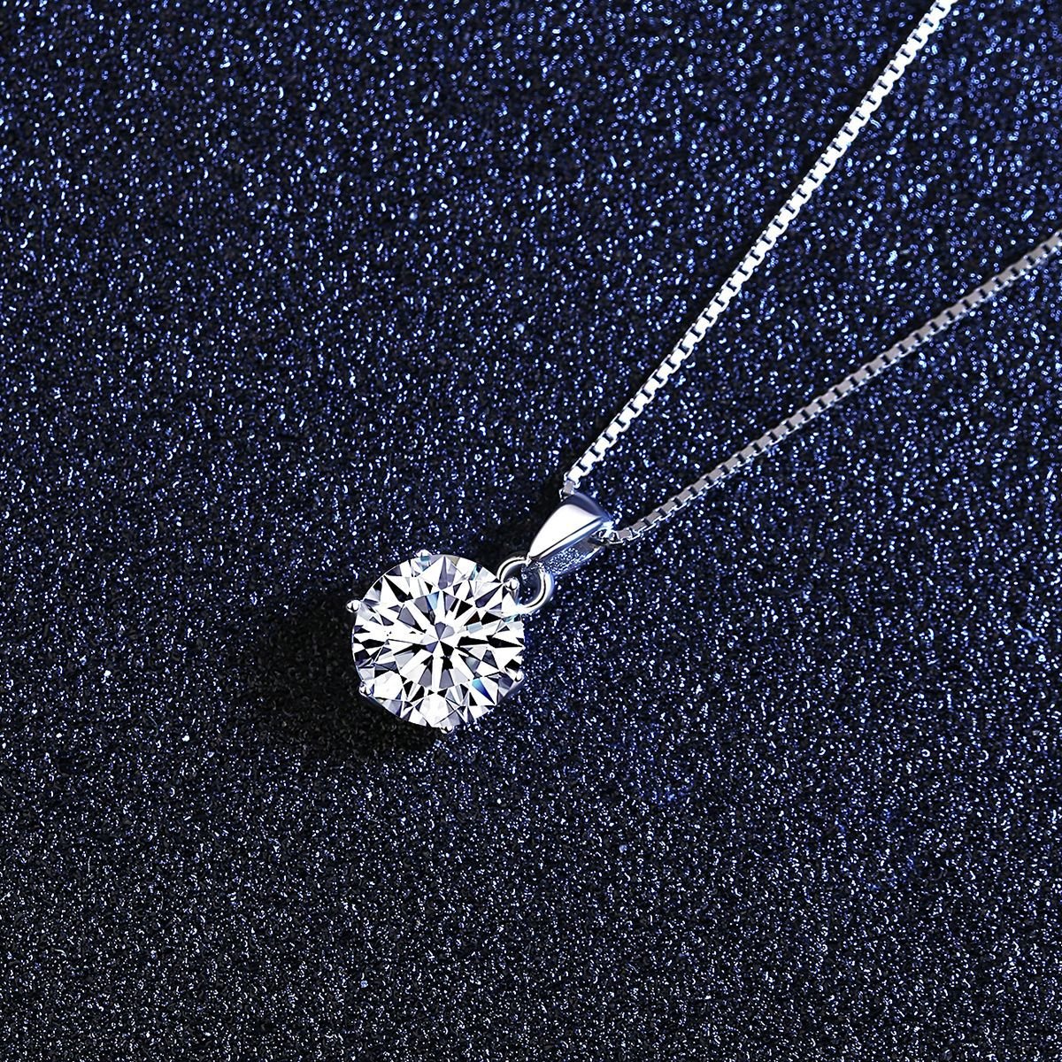Fashion Six Prong Moissanite Pendant Necklace - Getmgirlzworld Shop