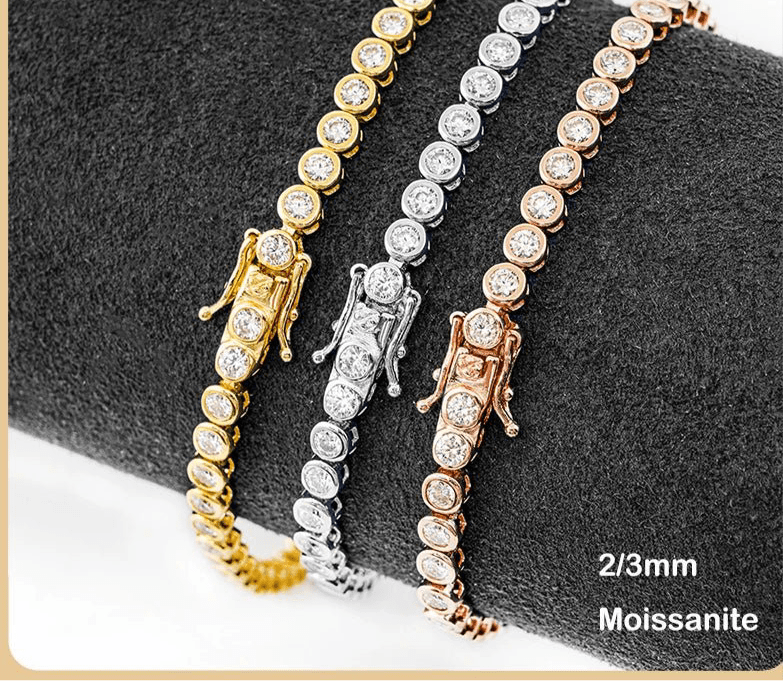 GRA Certified 2/3mm Full Moissanite Tennis Bracelet for Women - Getmgirlzworld Shop