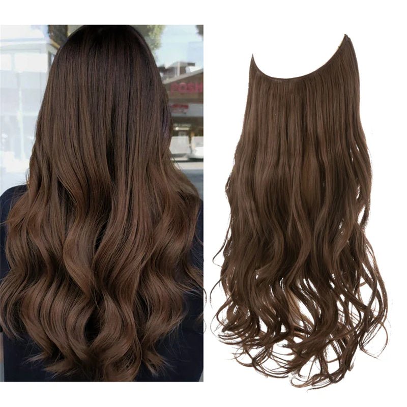 Halo Extension Long Curly Hair Matte High - temperature Fiber Invisible Wire Fishing Line Wig Set - Getmgirlzworld Shop