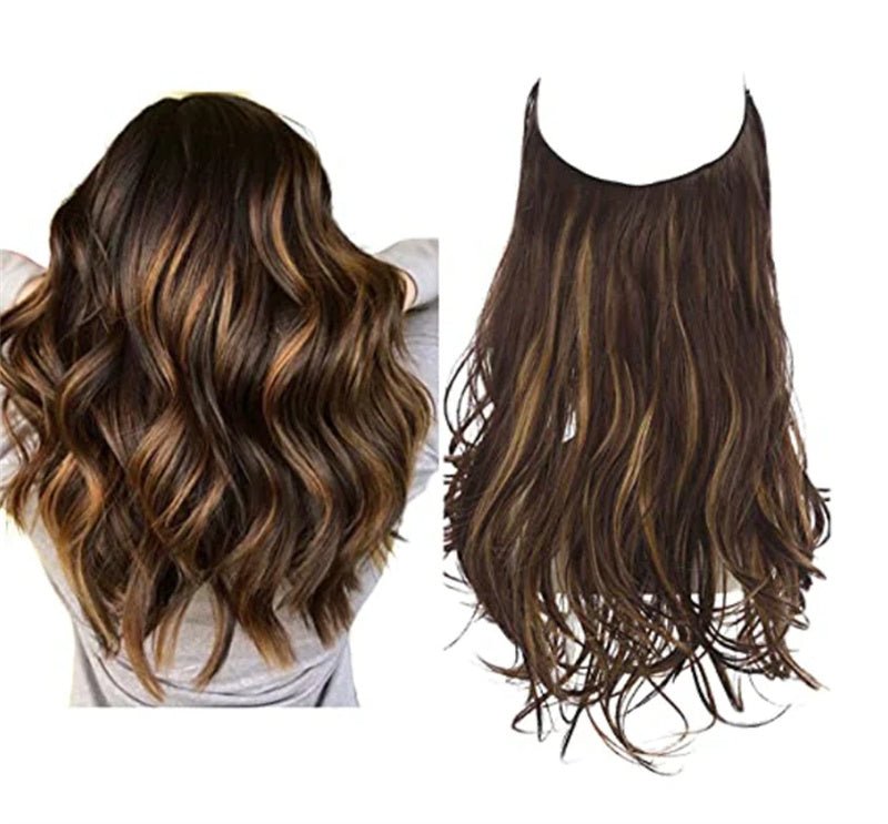 Halo Extension Long Curly Hair Matte High - temperature Fiber Invisible Wire Fishing Line Wig Set - Getmgirlzworld Shop