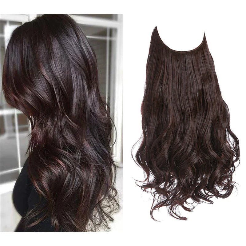 Halo Extension Long Curly Hair Matte High - temperature Fiber Invisible Wire Fishing Line Wig Set - Getmgirlzworld Shop