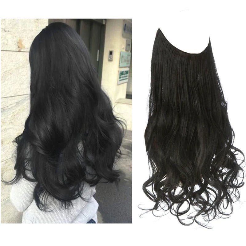 Halo Extension Long Curly Hair Matte High - temperature Fiber Invisible Wire Fishing Line Wig Set - Getmgirlzworld Shop