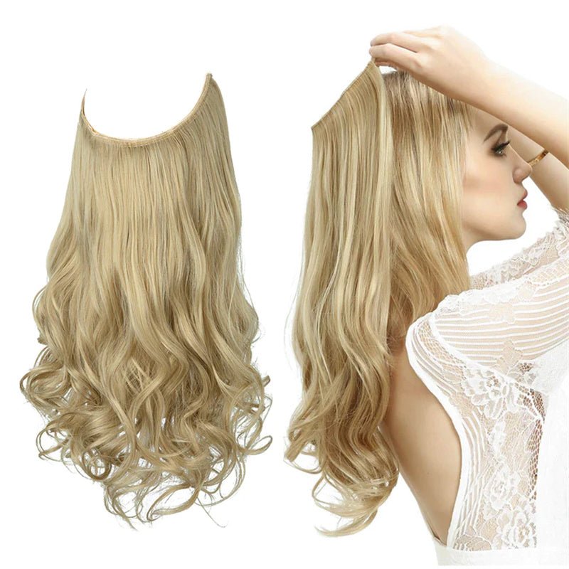 Halo Extension Long Curly Hair Matte High - temperature Fiber Invisible Wire Fishing Line Wig Set - Getmgirlzworld Shop