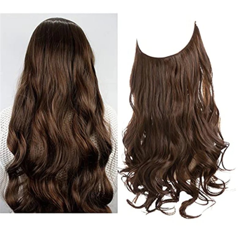 Halo Extension Long Curly Hair Matte High - temperature Fiber Invisible Wire Fishing Line Wig Set - Getmgirlzworld Shop