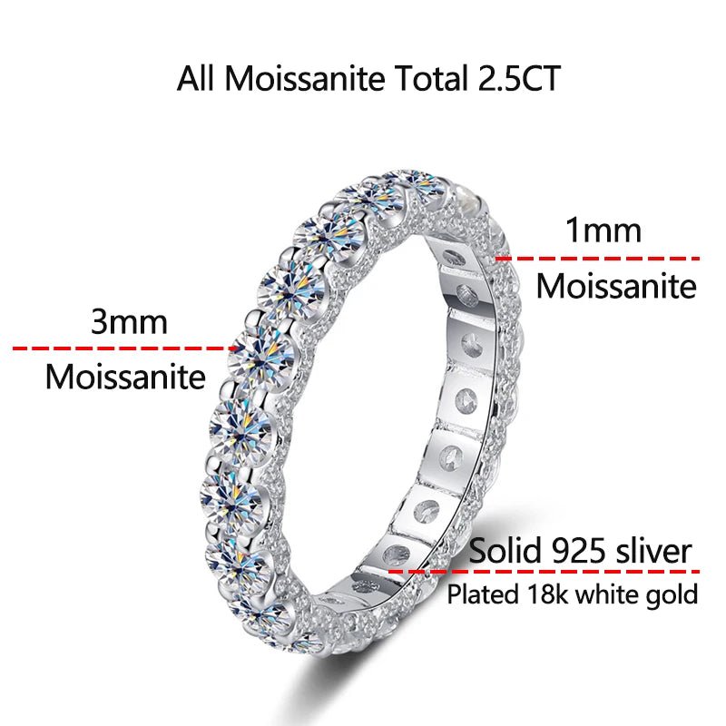 HORRIPAL GRA Certified Moissanite Ring D VVS1 Lab Diamond Engagement - Getmgirlzworld Shop