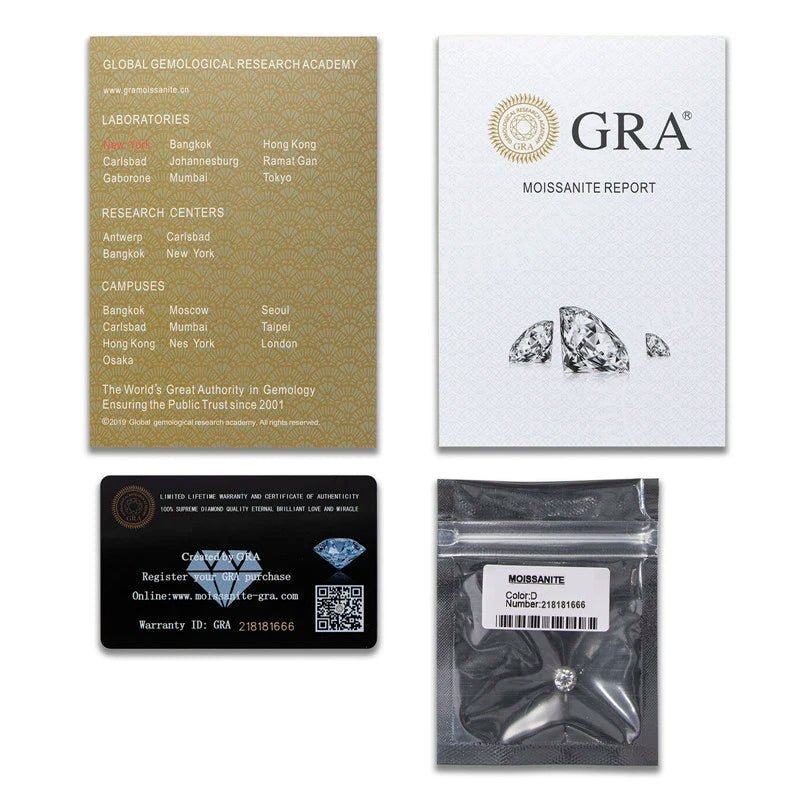 GRA certified moissanite with report, warranty, and authenticity certificate, color D, #218181666.