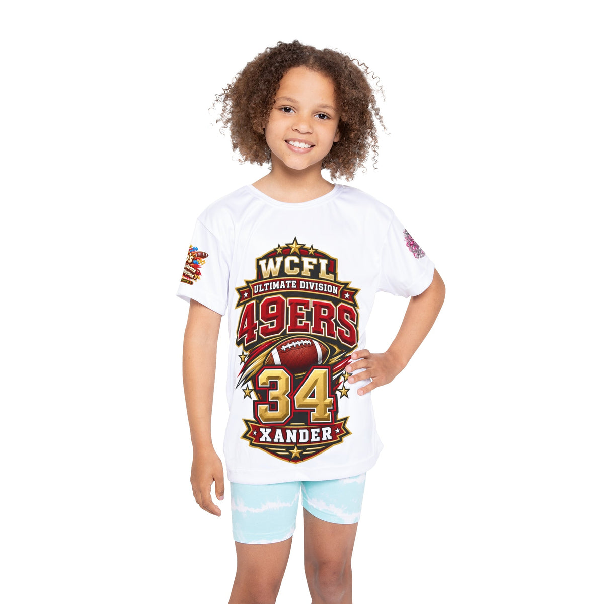 Kids Jersey — WCFL 49ers Custom Name & Number (34) Sports Tee - Getmgirlzworld Shop