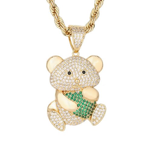 Personalized Hip Hop 14k Gold Plated Cute Teddy Bears Multiple Colors - Getmgirlzworld Shop