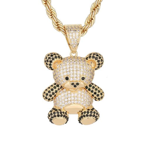 Personalized Hip Hop 14k Gold Plated Cute Teddy Bears Multiple Colors - Getmgirlzworld Shop
