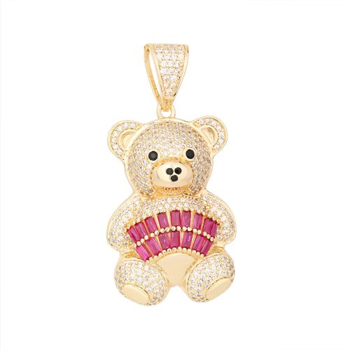 Personalized Hip Hop 14k Gold Plated Cute Teddy Bears Multiple Colors - Getmgirlzworld Shop
