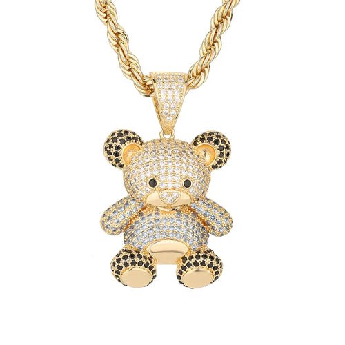 Personalized Hip Hop 14k Gold Plated Cute Teddy Bears Multiple Colors - Getmgirlzworld Shop