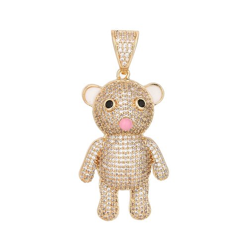 Personalized Hip Hop 14k Gold Plated Cute Teddy Bears Multiple Colors - Getmgirlzworld Shop