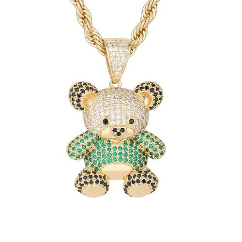 Personalized Hip Hop 14k Gold Plated Cute Teddy Bears Multiple Colors - Getmgirlzworld Shop