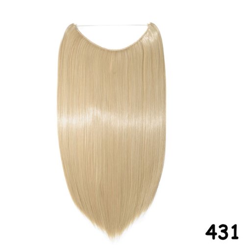 S - noilite 20 inches Invisible Wire Halo No Clips in Hair Extensions Secret Fish Line Hairpieces Silky Straight Synthetic - Getmgirlzworld Shop