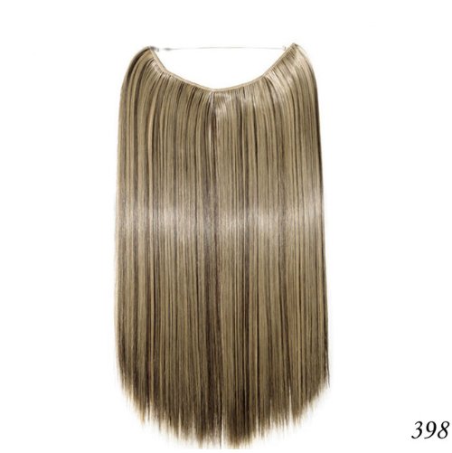 20-inch blonde halo hair extension with invisible wire for easy, clip-free application.