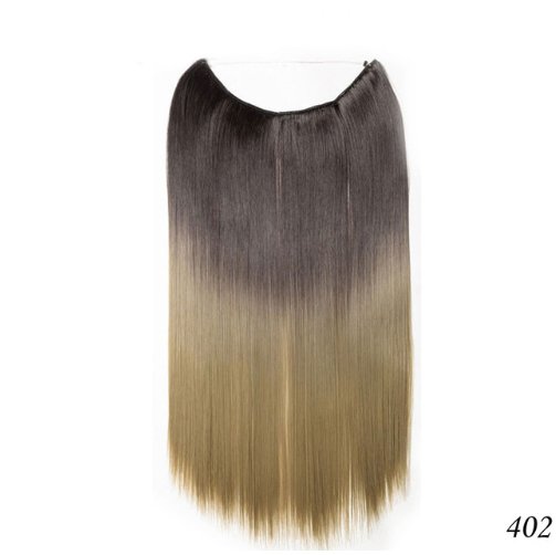 S - noilite 20 inches Invisible Wire Halo No Clips in Hair Extensions Secret Fish Line Hairpieces Silky Straight Synthetic - Getmgirlzworld Shop