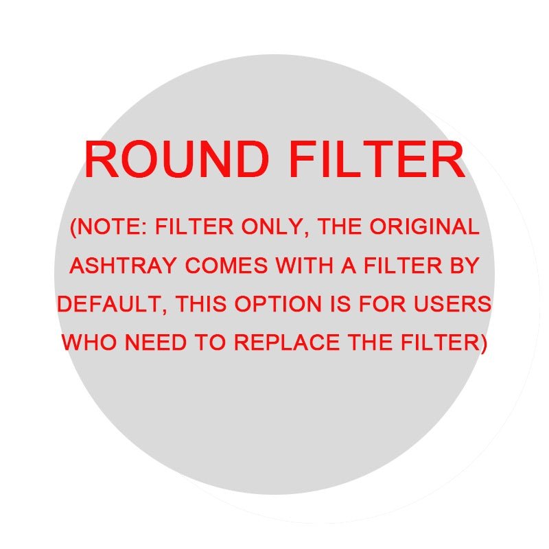 Replacement filter for smoke removal ashtray. Round filter for air purification ashtrays.