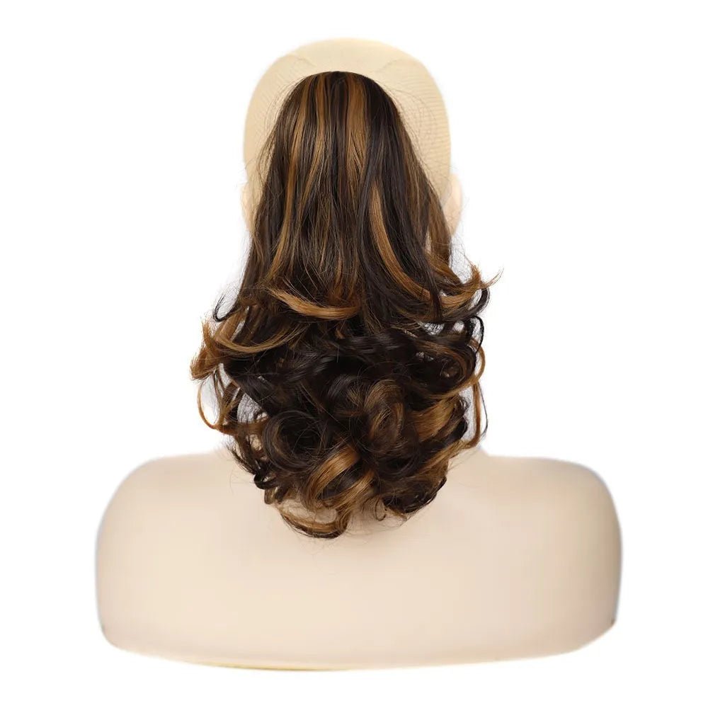 Brown & Blonde Curly Claw Clip Ponytail Hair Extension