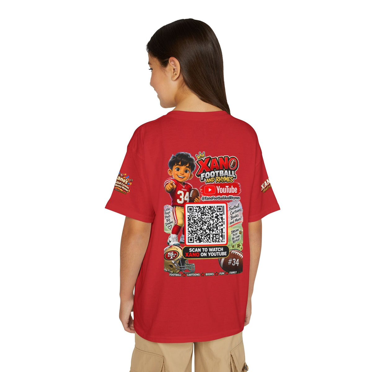 Youth Football QR Code T-Shirt — Xano Football & Rhymes YouTube Promo - Getmgirlzworld Shop