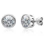 0.51 Carat Moissanite Stud Earrings - Dazzling Hearts & Arrows Cut - White Gold & Gold