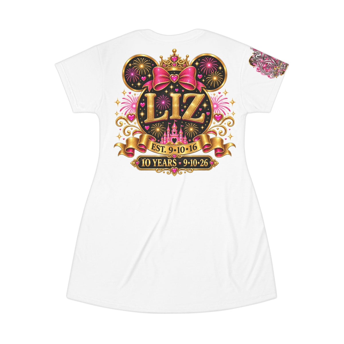 10 Years Still His Queen T-Shirt Dress — Personalized Anniversary Castle Design - Getmgirlzworld Shop