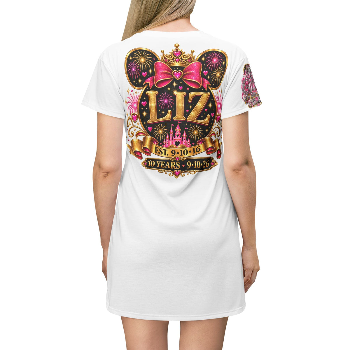 10 Years Still His Queen T-Shirt Dress — Personalized Anniversary Castle Design - Getmgirlzworld Shop